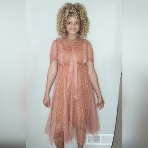 Elegant Light Brown Lace Dress